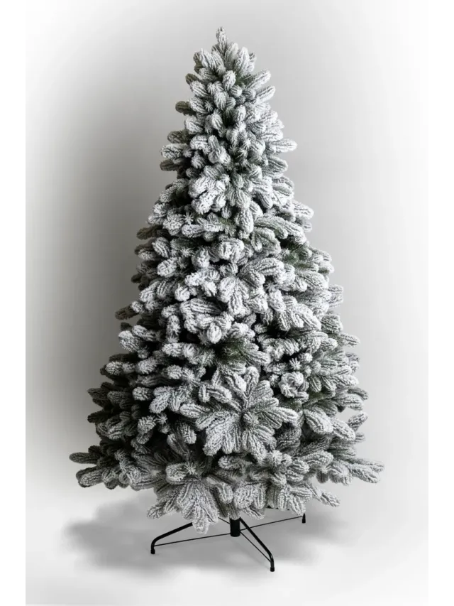 Brad artificial Snowy 200 cm QC215-200, 850 Ramuri 2D + 3D PE, Circumferinta Bazei 251 cm